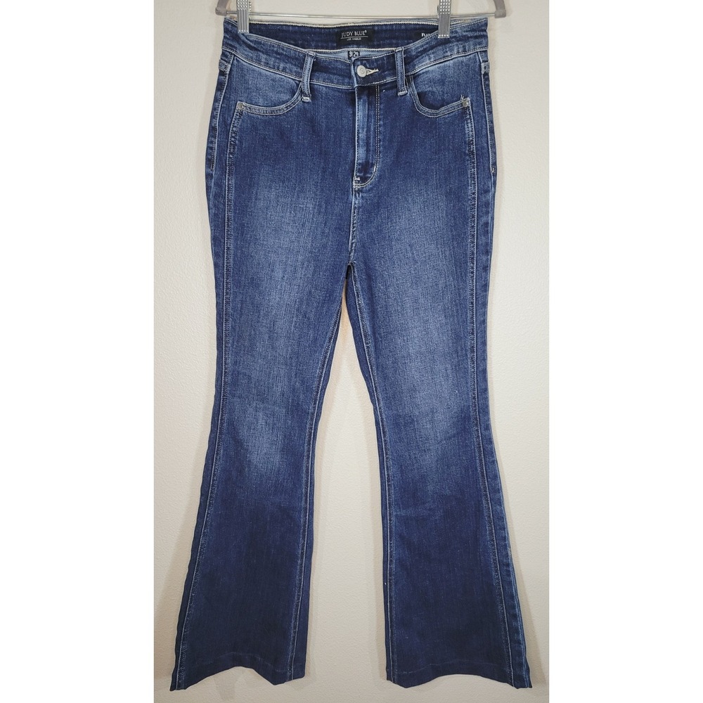Judy Blue High Waist Angled Side Seam Flare Jeans Women's 9/29‎ Medium Wash...